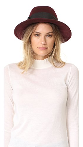 0888698632051 - KATE SPADE NEW YORK WOMEN'S FEDORA WITH GROSGRAIN BOW, MIDNIGHT WINE, ONE SIZE