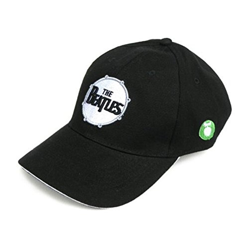 0888700846629 - BEATLES DRUM LOGO ADULT BASEBALL CAP ADJUSTABLE BLACK