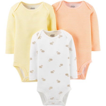 0888767687883 - CHILD OF MINE BY CARTER'S NEWBORN BABY LONG SLEEVE BODYSUITS, 3-PACK (3-6 MONTHS)