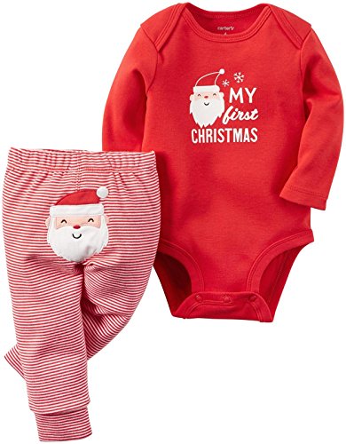 0888767932419 - CARTER'S BABY 2-PIECE BODYSUIT AND PANT SET, MY FIRST CHRISTMAS, RED, 18M