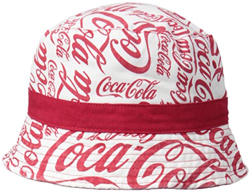 0888783523509 - COCA-COLA MEN'S REVERSIBLE ALL OVER PRINT BUCKET HAT, WHITE, ONE SIZE