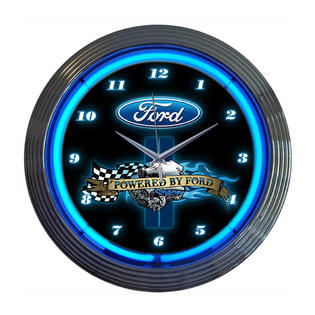 0888817210900 - POWERED BY FORD NEON CLOCK