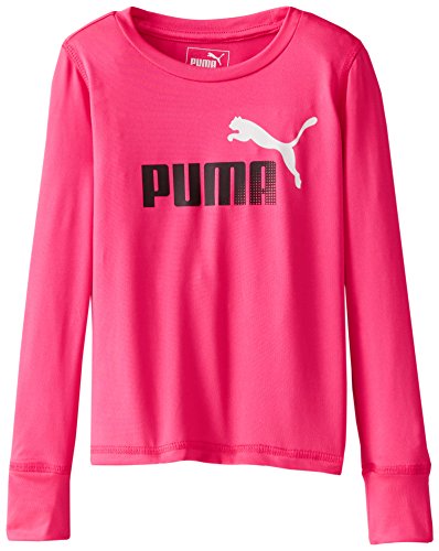0888822137667 - PUMA LITTLE GIRLS' FOREVER FASTER LONG SLEEVE TECH TEE, PINK GLO, 6X