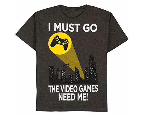 0888823128923 - I MUST GO VIDEO GAMES NEED ME BAT SIGNAL GRAPHIC SHIRT (X-LARGE 14/16)