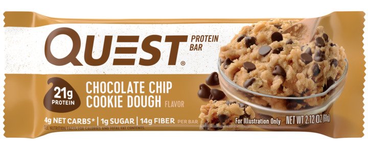 0888849000012 - QUEST CHOCOLATE CHIP COOKIE DOUGH BAR, 2.12 OUNCE (PACK OF 12)