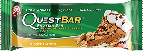 0888849000623 - QUEST NUTRITION PROTEIN BAR, PEANUT BUTTER SUPREME, 20G PROTEIN, 2.1OZ BAR, 12 COUNT