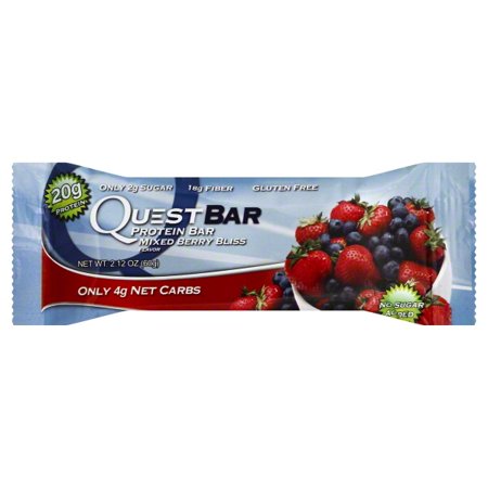 0888849000654 - QUEST NUTRITION PROTEIN BAR, MIXED BERRY BLISS, 2.12 OUNCE, 12 COUNT