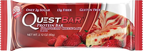 0888849000708 - QUEST NUTRITION PROTEIN BAR, STRAWBERRY CHEESECAKE, 20G PROTEIN, 2.1OZ BAR, 12 COUNT
