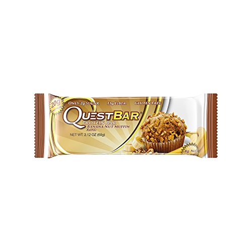 0888849001804 - QUEST NUTRITION PROTEIN BAR, BANANA NUT MUFFIN, 20G PROTEIN, 4G NET CARBS, 180 CALS, HIGH PROTEIN BARS, LOW CARB BARS, GLUTEN FREE, SOY FREE, 2.1 OZ BAR, 12 COUNT