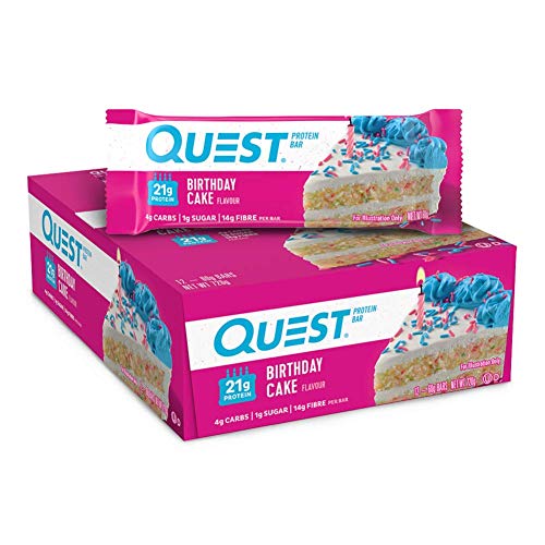 0888849005963 - QUEST NUTRITION BIRTHDAY CAKE - HIGH PROTEIN, LOW CARB, GLUTEN FREE, KETO FRIENDLY, 12 COUNT