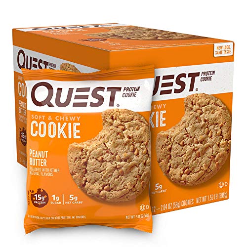 0888849006052 - QUEST NUTRITION PEANUT BUTTER PROTEIN COOKIE, HIGH PROTEIN, LOW CARB, 12 COUNT