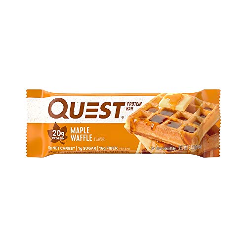 0888849006380 - QUEST NUTRITION PROTEIN BAR HIGH PROTEIN, LOW CARB, GLUTEN FREE, KETO FRIENDLY, MAPLE WAFFLE 12 COUNT