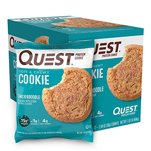 0888849007745 - QUEST NUTRITION SNICKERDOODLE PROTEIN COOKIE, HIGH PROTEIN, LOW CARB, GLUTEN FREE, 12COUNT
