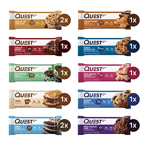 0888849008483 - QUEST NUTRITION- HIGH PROTEIN, LOW CARB, GLUTEN FREE, KETO FRIENDLY, 12-2.2 OUNCE ASSORTED FLAVORS VARIETY PACK