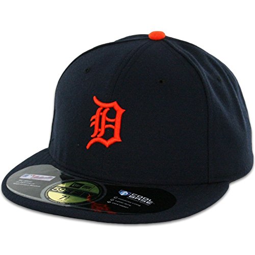 0889001292146 - MLB DETROIT TIGERS AUTHENTIC ON FIELD ROAD 59FIFTY FITTED CAP, NAVY, 7 3/8