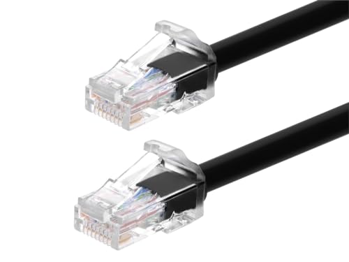 0889028191262 - MONOPRICE CAT6A COMPONENT LEVEL PATCH CABLE - 25 FEET - BLACK | UTP, 24AWG, 500MHZ, PURE BARE COPPER, SNAGLESS RJ45, ETHERNET CABLE - MICRO SLIMRUN SERIES