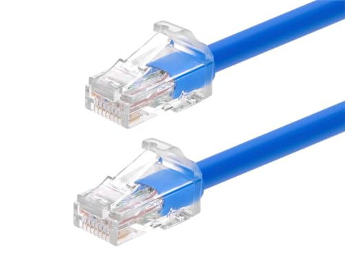 0889028191293 - MONOPRICE CAT6A COMPONENT LEVEL PATCH CABLE - 50 FEET - BLUE | UTP, 24AWG, 500MHZ, PURE BARE COPPER, SNAGLESS RJ45, ETHERNET CABLE - MICRO SLIMRUN SERIES