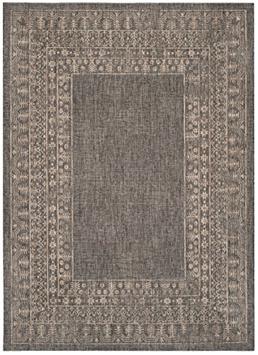 0889048184879 - SAFAVIEH COURTYARD COLLECTION CY8482-37321 BLACK AND NATURAL INDOOR/ OUTDOOR AREA RUG (8' X 11')