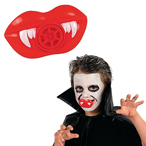 0889070139557 - PLASTIC RED VAMPIRE FANG TEETH WHISTLES HALLOWEEN PARTY FAVORS- 8 PIECES