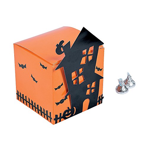 0889070163866 - HALLOWEEN HAUNTED HOUSE PARTY FAVOR BOXES - 12 CT
