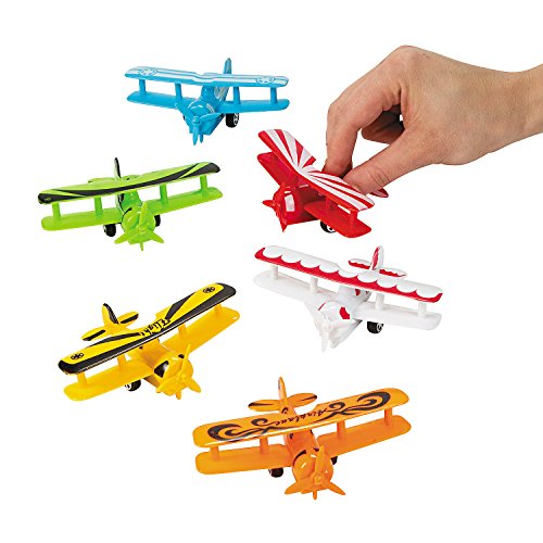 0889070220859 - FUN EXPRESS PLASTIC PULLBACK AIRPLANES PLANES PARTY FAVOR TOYS - 12 PIECES