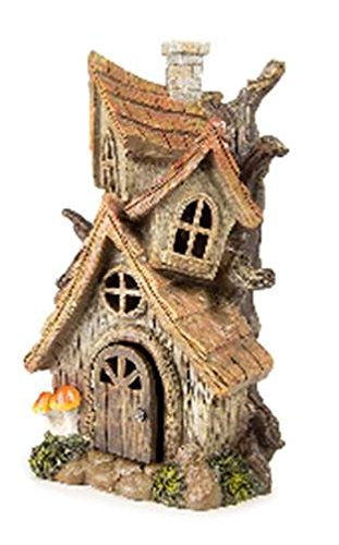 0889092148018 - LARGE FAIRY GARDEN HOUSE THREE STORY RESIN 12 INCH WITH DOOR THAT OPENS