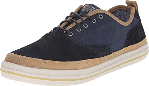 0889110183823 - SKECHERS MEN'S RELAXED FIT DEFINE - GILBEY NAVY SUEDE/CANVAS SNEAKER 13 D (M)