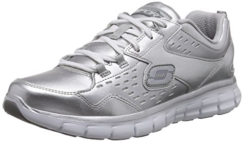 0889110450949 - SKECHERS WOMEN'S SYNERGY MASQUERADE FASHION SNEAKERS SILVER 10 B(M) US