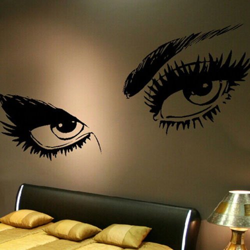 0889119030029 - OLIVIA AUDREY HEPBURN GIANT BEAUTIFUL FEMALE SEXY EYES PORTRAIT WALL DECAL STICKER ABSTRACT ART HOME REMOVABLE WALL DECOR MURAL FOR LIVING ROOM BATHROOM KITCHEN TEENAGE GIRLS KIDS BEDROOM, BLACK