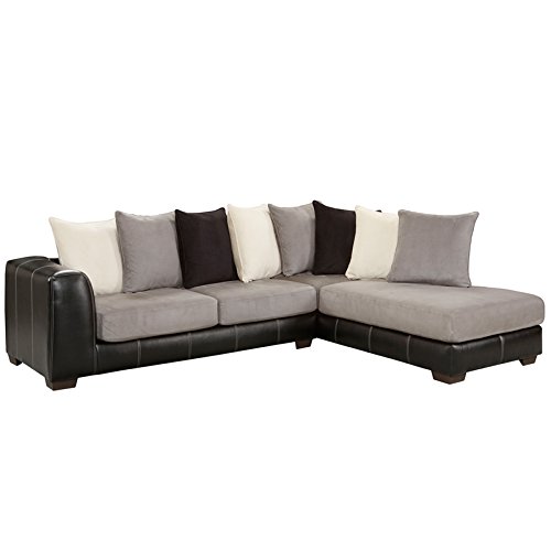 0889142000365 - FLASH FURNITURE EXCEPTIONAL DESIGNS MICROFIBER L-SHAPED SECTIONAL, IDOL STEEL