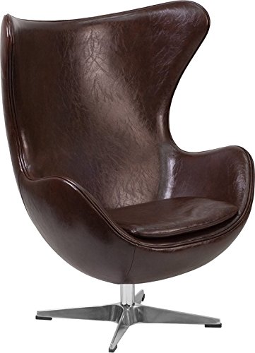 0889142010890 - FLASH FURNITURE LEATHER EGG CHAIR