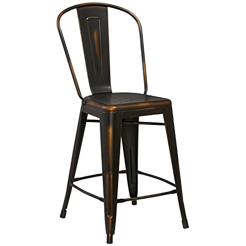0889142024194 - FLASH FURNITURE HIGH DISTRESSED METAL INDOOR COUNTER HEIGHT STOOL, COPPER, 24