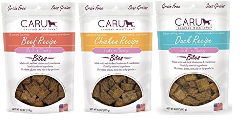 0088919929131 - MIXED 3-PACK CARU SOFT 'N TASTY BITES, BEEF, CHICKEN AND DUCK RECIPES