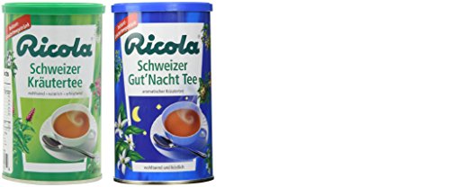 0088919939741 - RICOLA 200G INSTANT SWISS HERBAL TEA VARIETY 2 CANS - KRAUTERTEE HERBAL TEA & GUT'NACHT GOODNIGHT TEA