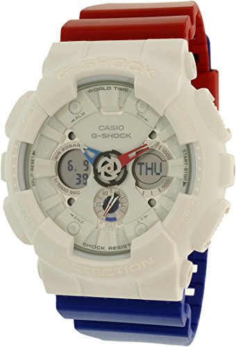 0889232116969 - G-SHOCK GA-120 TRI COLOR SERIES WATCHES - WHITE/BLUE/RED / ONE SIZE
