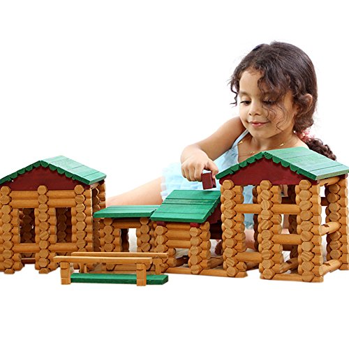 0889249556987 - GENERIC 382PCS FOREST FARM AND PRIMITIVE TRIBE HUTS LOG CREATIVE WOODEN BUILDING BLOCKS TOY ASSEMBLING CABIN TOYS