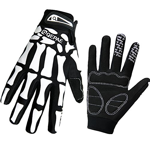 0889249592855 - GENERIC A PAIR OF F7507 SKELETON PATTERN FULL FINGER BIKE BICYCLE CYCLING SPORTS GLOVES