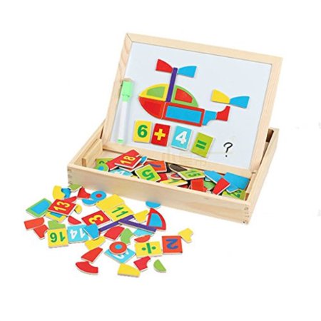 0889284277755 - LITTLE STAR DRAWING WRITING BOARD MAGNETIC PUZZLE DOUBLE EASEL WOODEN TOY