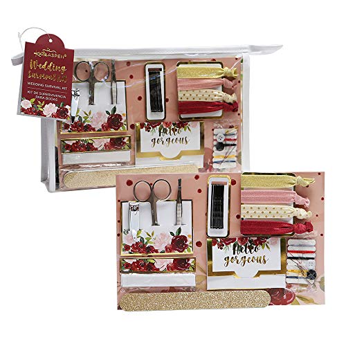 0889293138306 - KATE ASPEN WOMEN’S FALL FLORAL WEDDING SURVIVAL KIT, PINK, RED, WHITE AND SILVER, ONE SIZE
