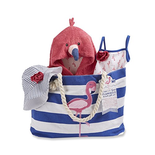 0889293676112 - BABY ASPEN FLAMINGO 4 PIECE NAUTICAL GIFT SET WITH CANVAS TOTE FOR MOM