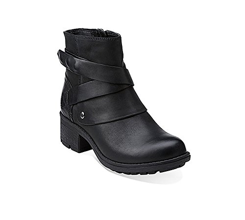 0889303446339 - CLARKS MANSI CALLA WOMENS ANKLE BOOTS BLACK 9