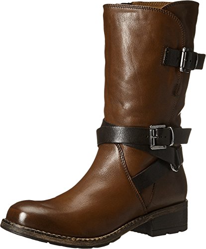 0889304658038 - CLARKS WOMEN'S VOLARA MELODY MOTORCYCLE BOOT, RUST LEATHER, 7 M US