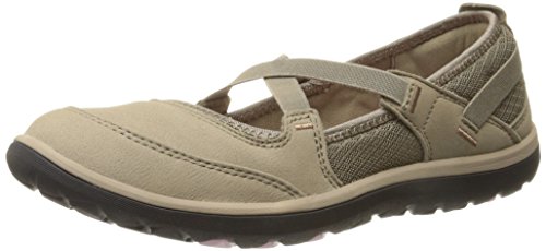 0889305133527 - CLARKS WOMEN'S ARIA MARY JANE FLAT, LIGHT BROWN LEATHER, 9.5 M US