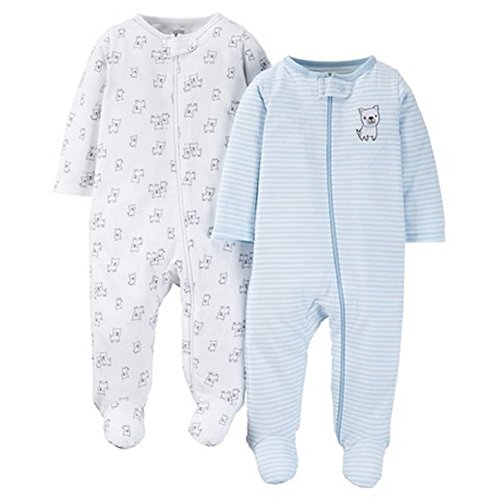 0889338120150 - CARTER'S JUST ONE YOU BABY BOYS' DOGGY 2-PACK FOOTED SLEEPER - BLUE (9 MONTHS )