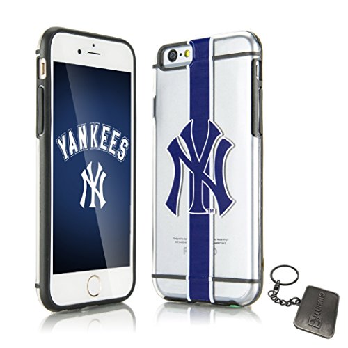 0889345971493 - OFFICIAL LICENSED APPLE IPHONE 6/6S FUSION TPU CASE RUGGED SLIM HARDSHELL TRANSPARENT TEAM LOGO COVER (LUXMO® EXCLUSIVE) (NEW YORK YANKEES)