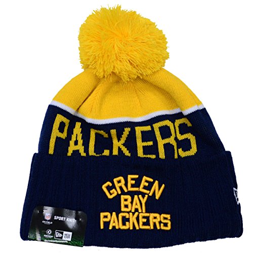 0889352986787 - MEN'S NEW ERA NFL 2015 GREEN BAY PACKERS CLASSIC SPORT KNIT HAT NAVY/YELLOW SIZE ONE SIZE