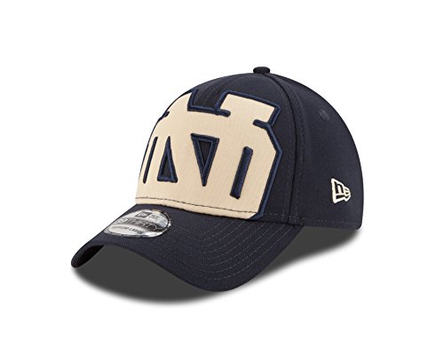 0889353187534 - NCAA NOTRE DAME FIGHTING IRISH MAGNIFIER CLASSIC 39THIRTY STRETCH FIT CAP, BLUE, SMALL/MEDIUM