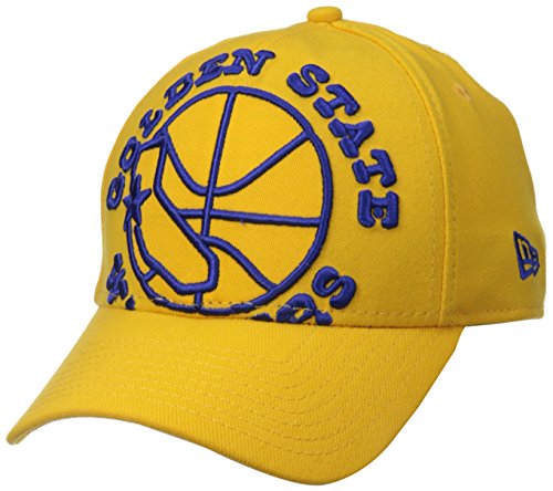 0889353278768 - NBA GOLDEN STATE WARRIORS MAGNIFIER CLASSIC 39THIRTY STRETCH FIT CAP, GOLD, SMALL/MEDIUM