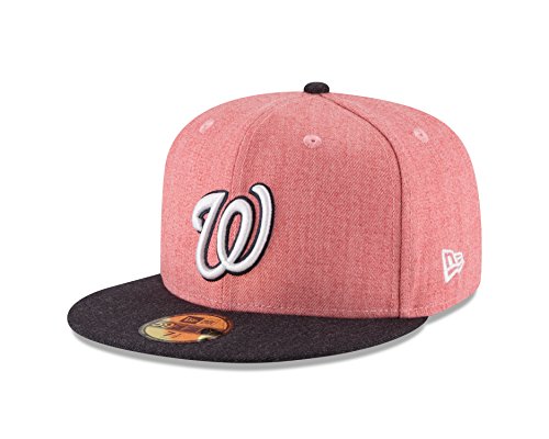 0889353678186 - MLB WASHINGTON NATIONALS HEATHER ACTION 59FIFTY FITTED CAP, 7.375, SCARLET