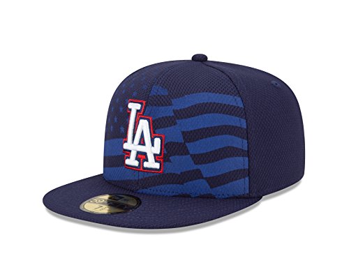 0889355402352 - MLB LOS ANGELES DODGERS 2015 AC JULY 4TH STARS AND STRIPES 59FIFTY FITTED CAP, BLUE, 7 1/8